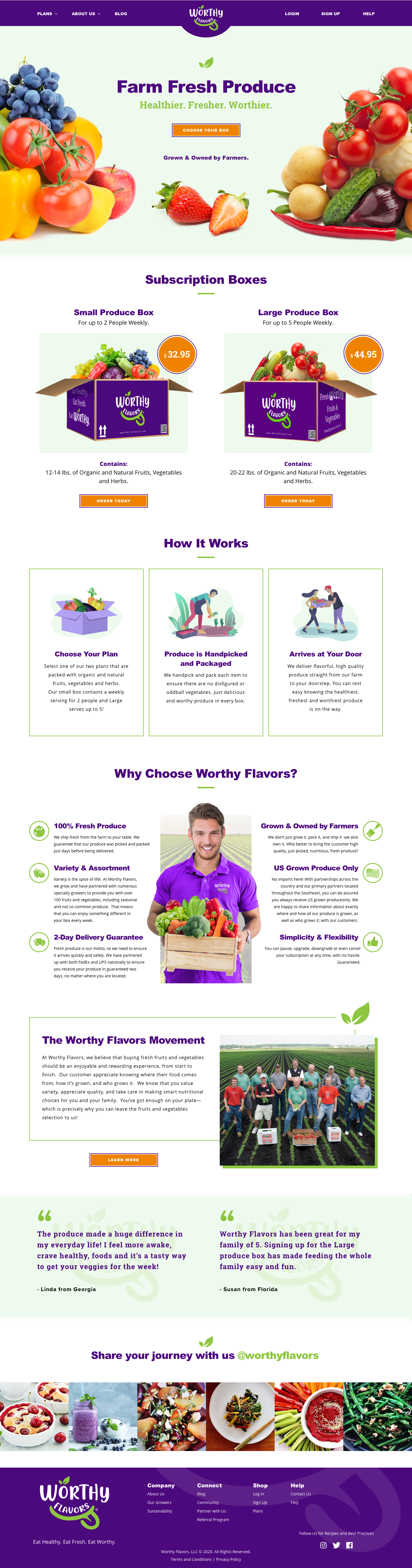 Produce delivery website